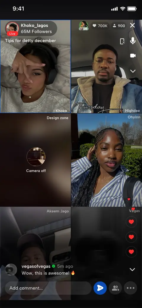 A live stream with guests on screen
